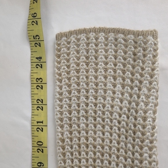 Fortune + Ivy tan and white long knit open cardigan with pockets, size L, NWOT - Picture 8 of 11